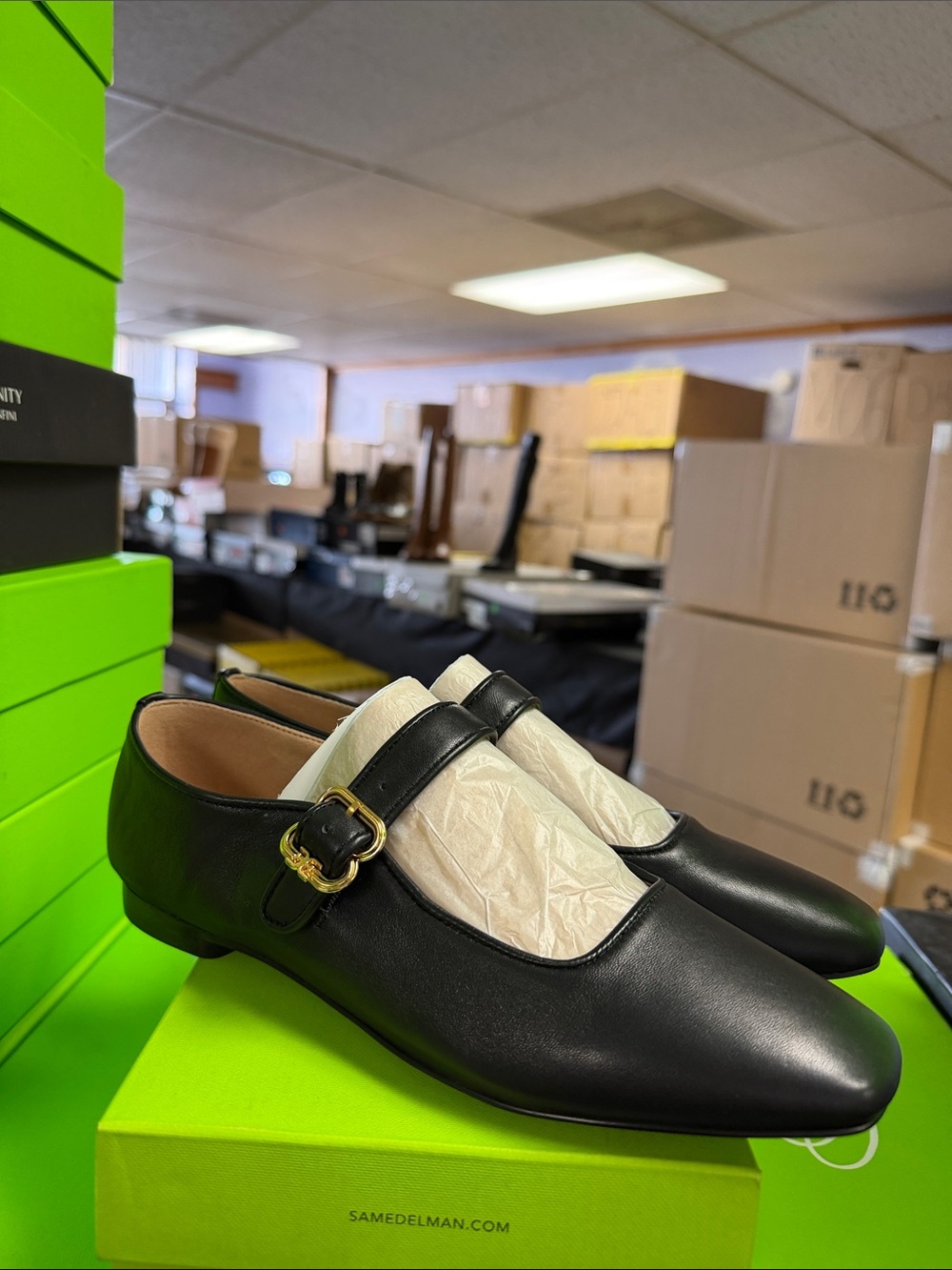 Sam Edelman Michaela Black Leather Buckle Mary Jane Flats - Picture 4 of 6